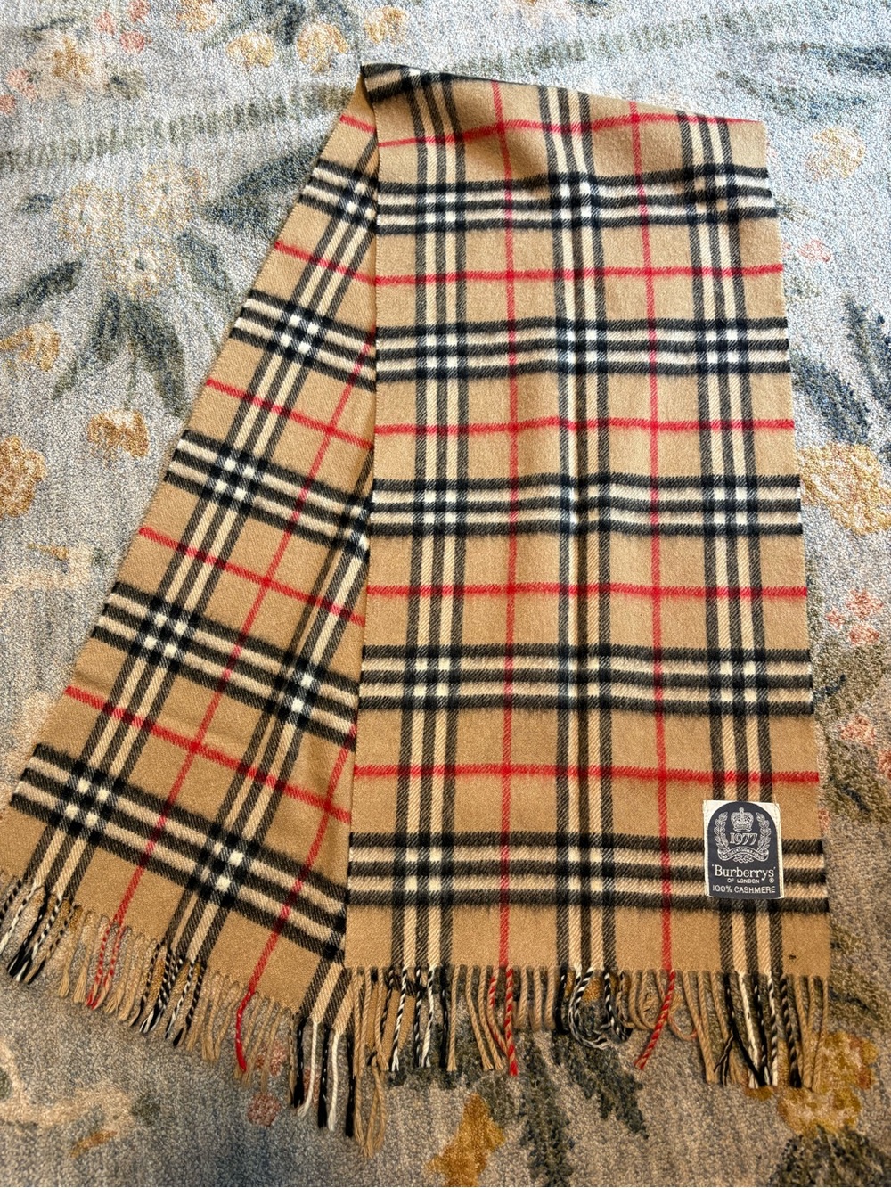 Authentic Vintage Burberry Nova Check Scarf 100% Cashmere